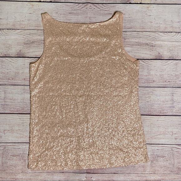 Talbots Sequin Tank Top Women’s Medium Light Peach Lined Scoop Neck Dress Casual - Picture 5 of 10